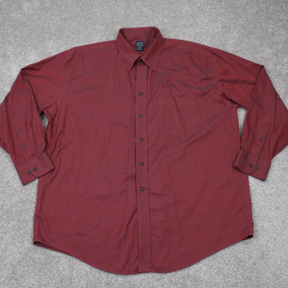 Joseph & Feiss‎ Shirt Mens 18 34/35 Red Non-Iron 100% Cotton Long Sleeve Button